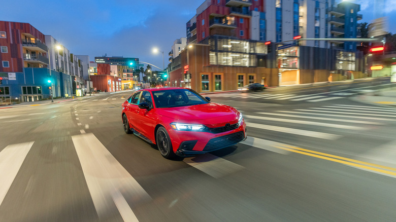 Honda Civic on a city intersection