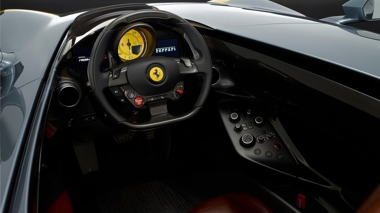 Ferrari Monza SP1 interior and steering wheel