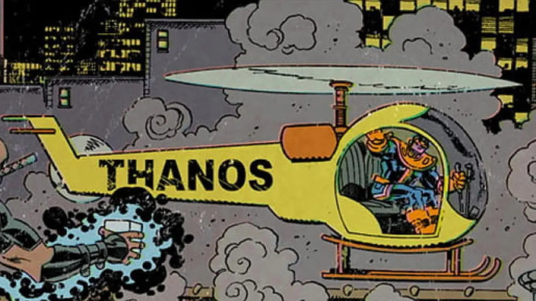 Thanos piloting Thanos-Copter