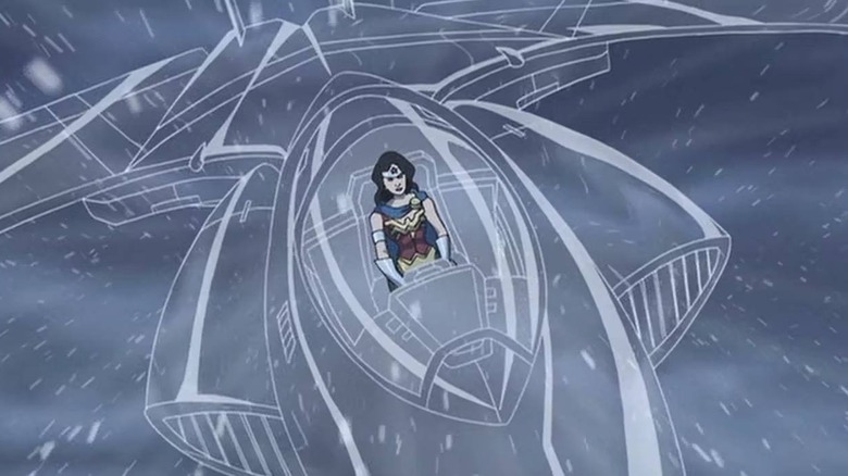 Wonder Woman flying invisible jet