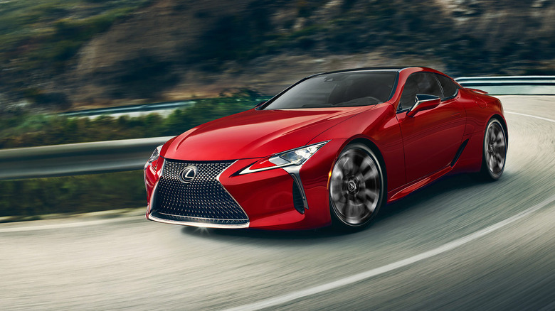 2024 Lexus LC 500 cornering at speed