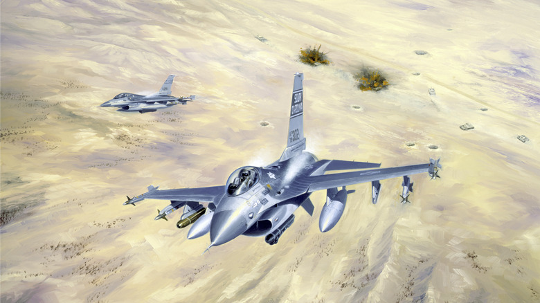 "The Swamp Foxes," American F16a fighter jets in Desert Storm