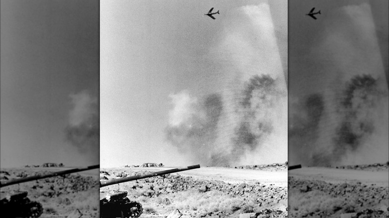 Tupolev jet over the Golan Heights during the Yom Kippur War