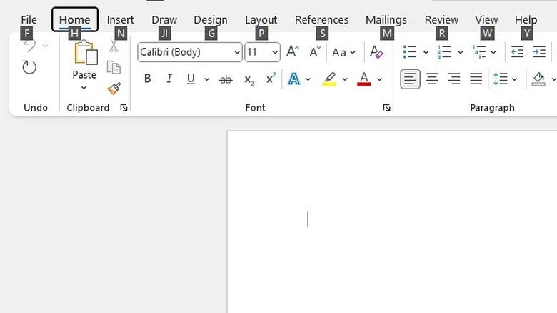 Ribbon controls in Microsoft Word