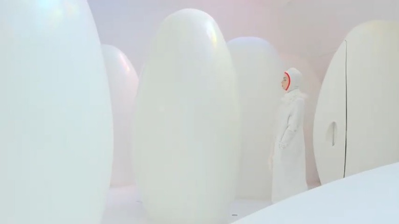 Egg-shaped toilet pods