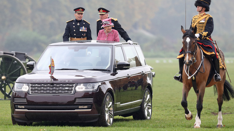 State Review Range Rover carrying Queen Elizabeth II