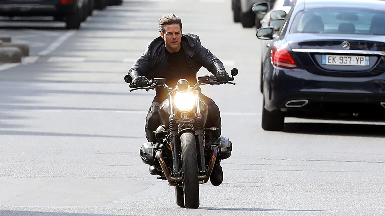 Tom Cruise on a motorcycle