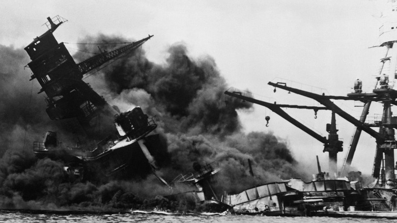 USS Arizona under attack