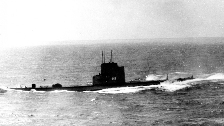 USS Rasher submarine on patrol