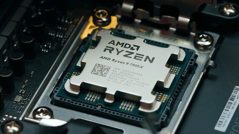 AMD Ryzen 9 7900X CPU in socket