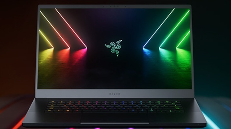 Razer Blade 15 laptop with rainbow colors