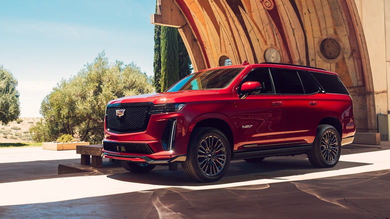 Cadillac Escalade-V parked by building