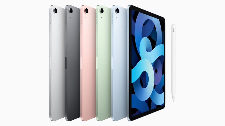 Apple iPad Air product photo in multiple colors