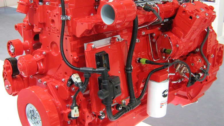 Red Cummins 6.7L engine