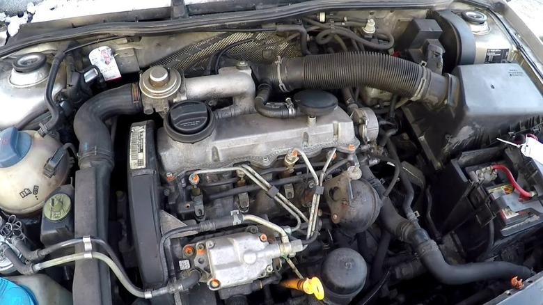 Volkswagen 1.9 TDI Engine with hood open