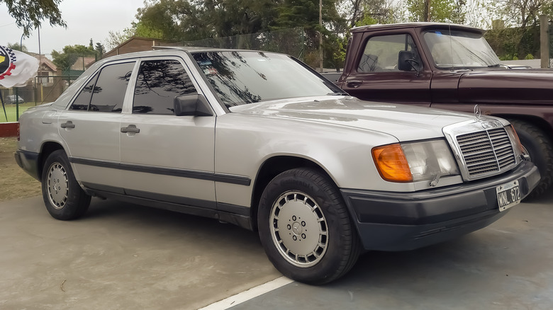 gray Mercedes 300D parked