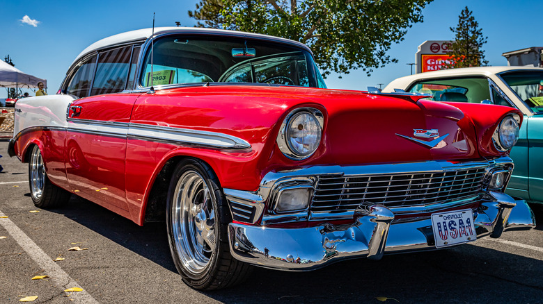 red Chevy Bel Air parked