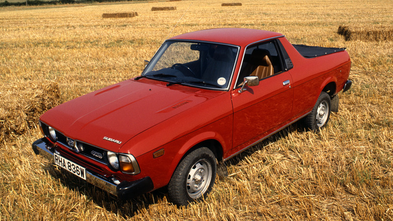 Subaru BRAT in empty field