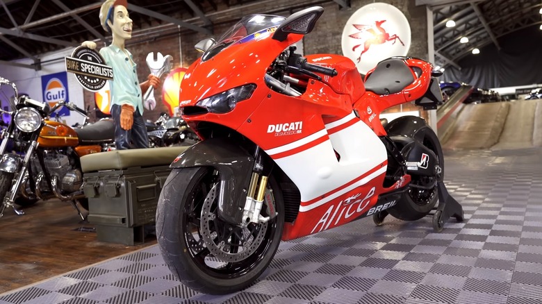 Ducati Desmosedici RR in a workshop