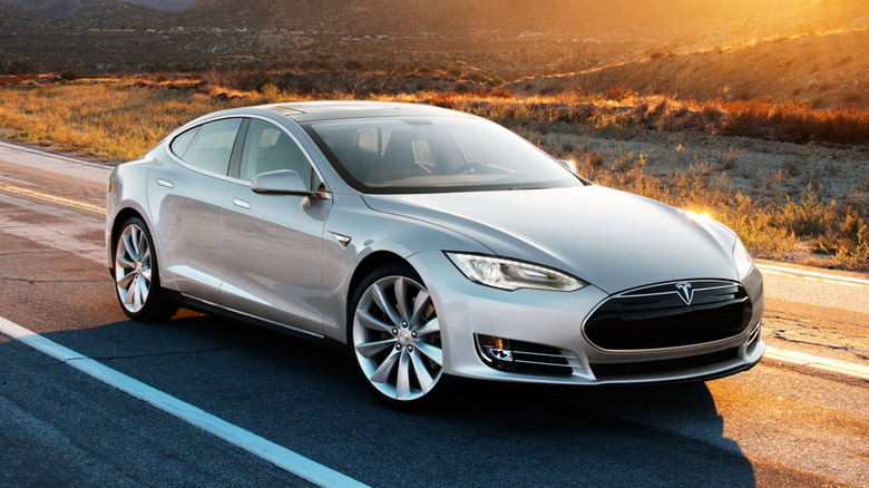 Tesla Model S on the road