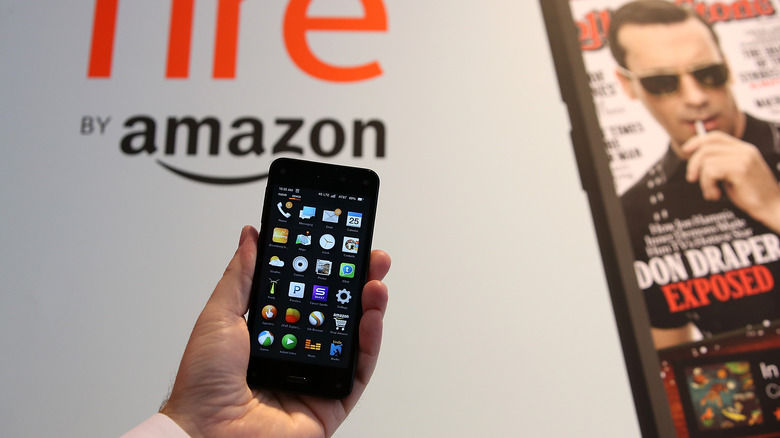 hand holding Amazon Fire Phone