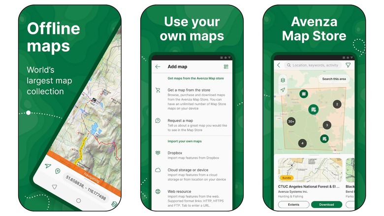 screenshots of Avenza Maps: Offline Mapping app