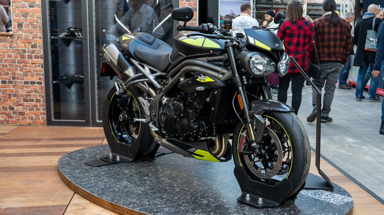 A Triumph Speed Triple on Display