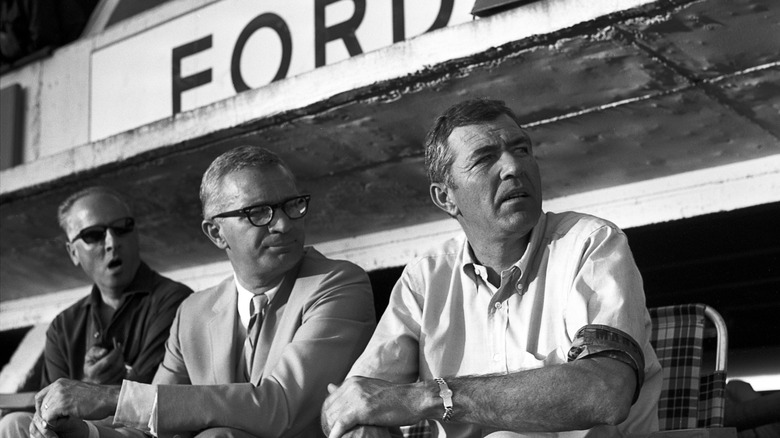 Carroll Shelby and Ford executives, Le Mans 1965