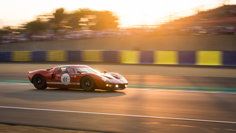 Ford GT40 racing at a classic event