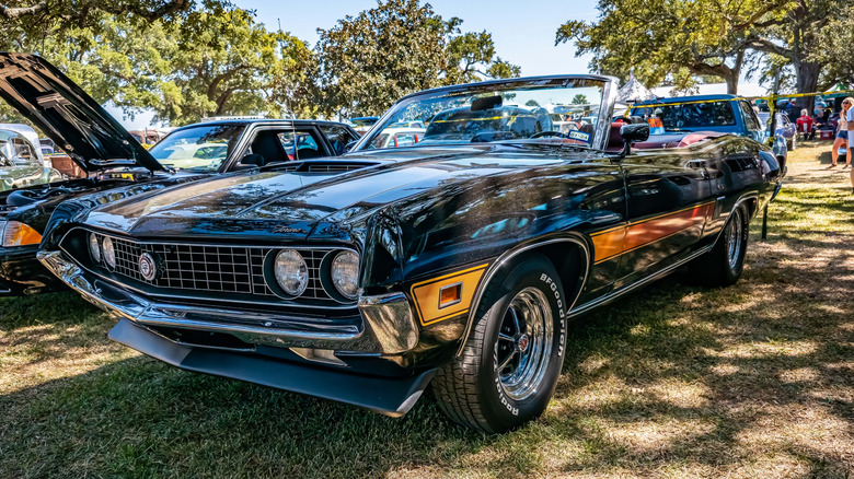 A 1970s Ford Mustang at a local car show