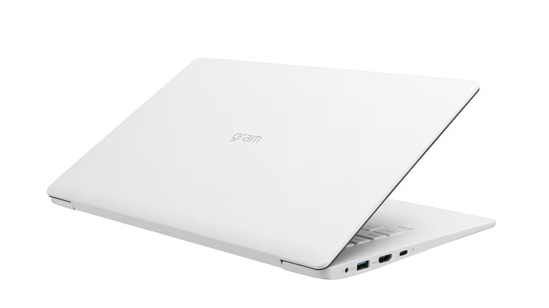 LG laptop on white background