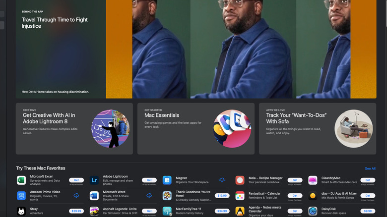 Mac App Store front page