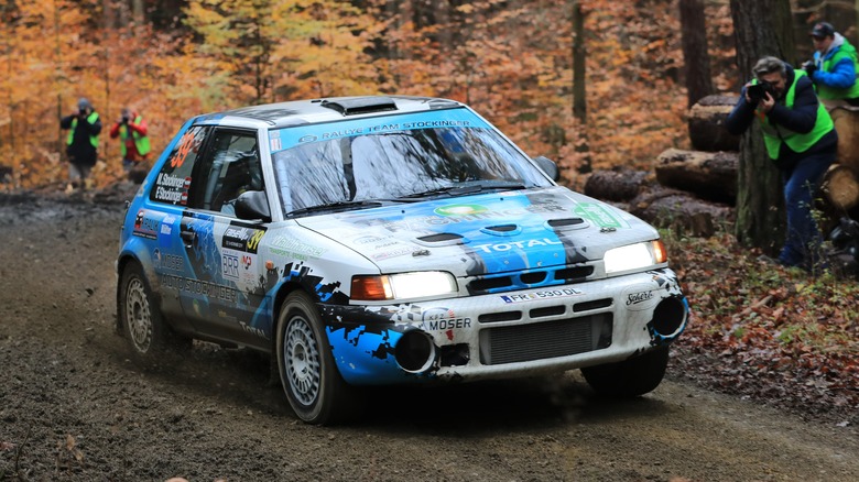 Mazda 323 on rally stage