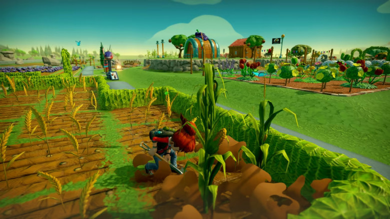 Farm Together player harvesting crops