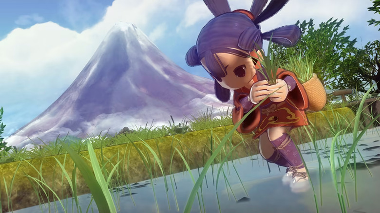 Sakuna harvesting some rice