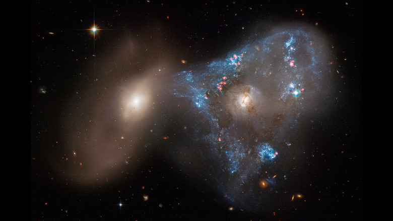 Two galaxies collide, Hubble