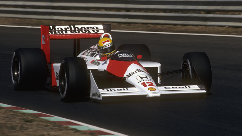 Ayrton Senna in his Mclaren Mp4-4