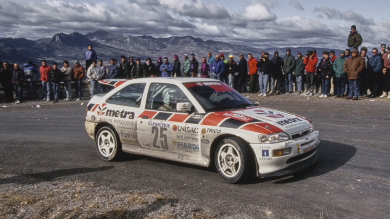 Ford Escort RS Cosworth rounding a bend