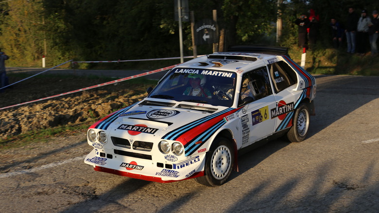 A Lancia Delta S4 on a track