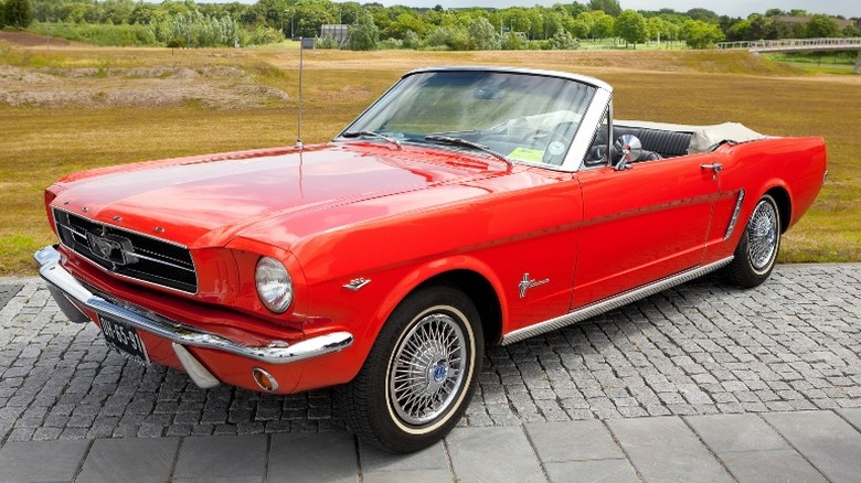 Red Ford Mustang Convertible