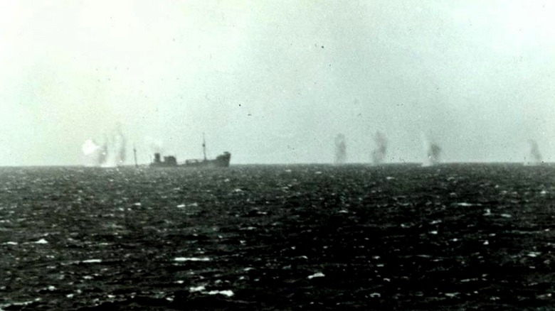 SS RIO GRANDE German blockade runner, loadeed with strategic ores, oil, rubber, and sunk by US Navy