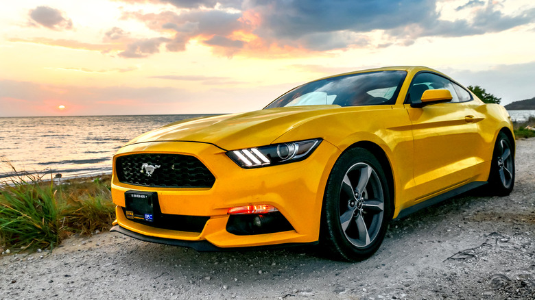 Ford Mustang by the Mexican coast