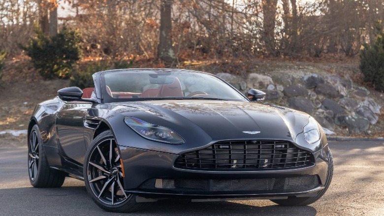 Aston Martin DB11 in the forest