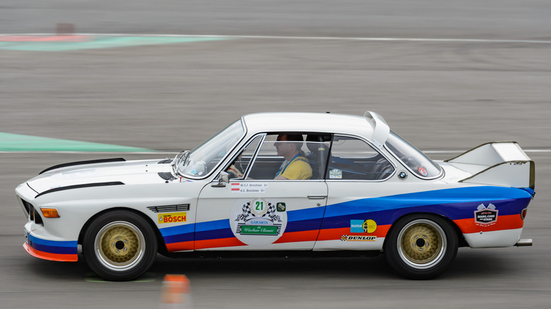 BMW 3.0 CSL on racetrack
