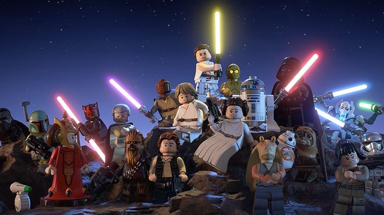 LEGO characters from all over the Star Wars films.