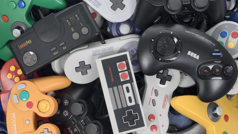 A collection of game controllers