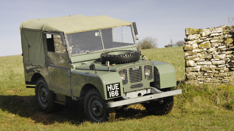 Land Rover HUE166 in a British field