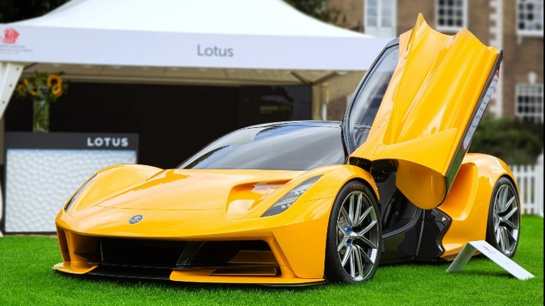 Yellow Lotus Evija electric car