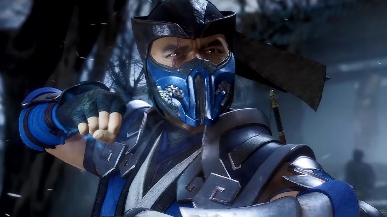 Sub Zero in a fighting stance in Mortal Kombat 11