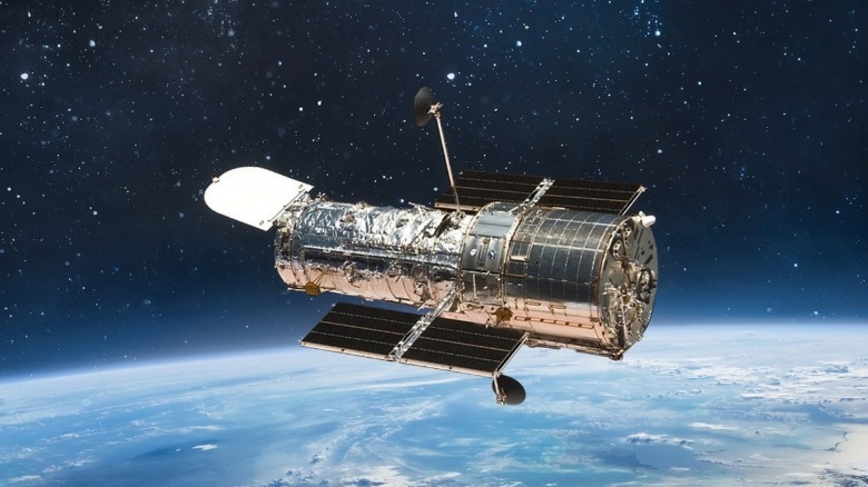 Hubble space telescope in action  